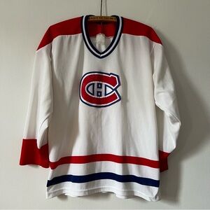 Vintage Montreal‎ Canadiens Hockey Jersey Fits Medium CCM Home White NHL